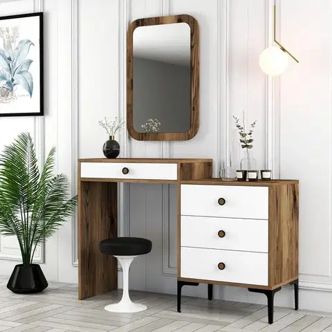Toaletní stolek Lizbon 544 - Walnut, White