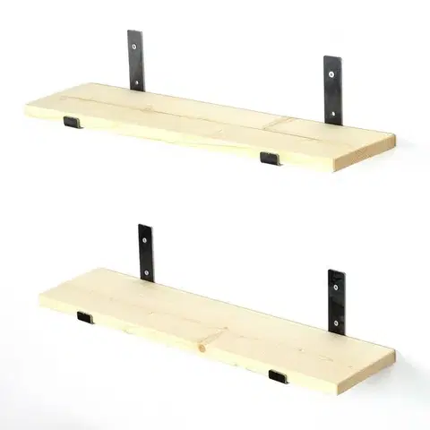 Polička Lam008 Black and Oak