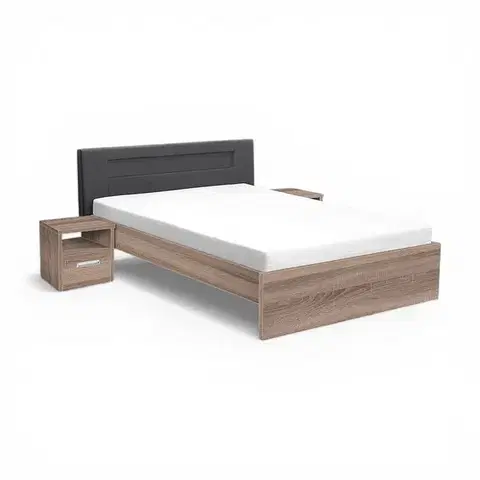 Kasvo MEADOW LUX postel 200x180 dub sonoma / šedé čelo