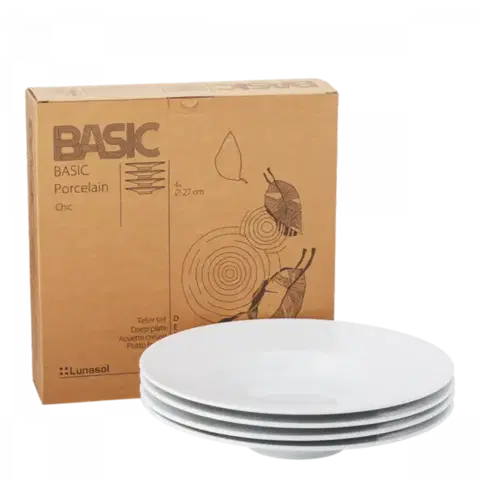 Talíř hluboký 27 cm set 4 ks - Basic Chic - 490846