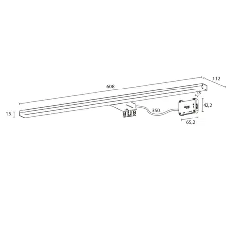 SAPHO FELINA LED svítidlo, 12W, 608x15x112, IP44, chrom FE060