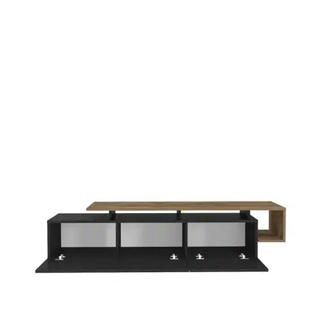 TV stolek Pia - Black, Walnut