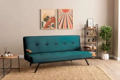 Trojmístná rozkládací pohovka Zven - Petrol Green