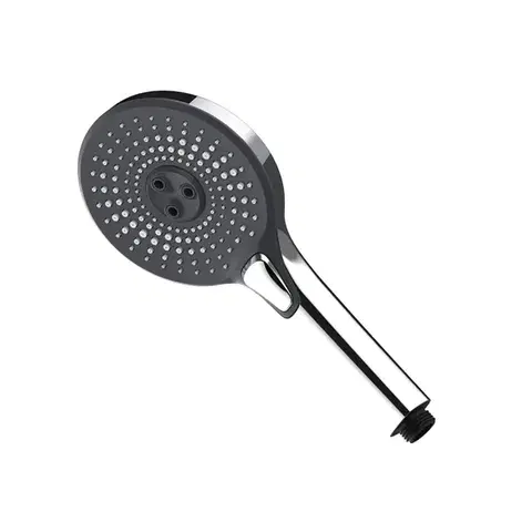Mereo Sprchový set s tyčí, hadicí, ruční a talíř. kulatou sprchou, černá CB95001SB1