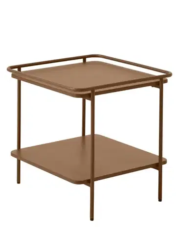 Estila Příruční stolek Koge, terakotový kov, 45 cm
