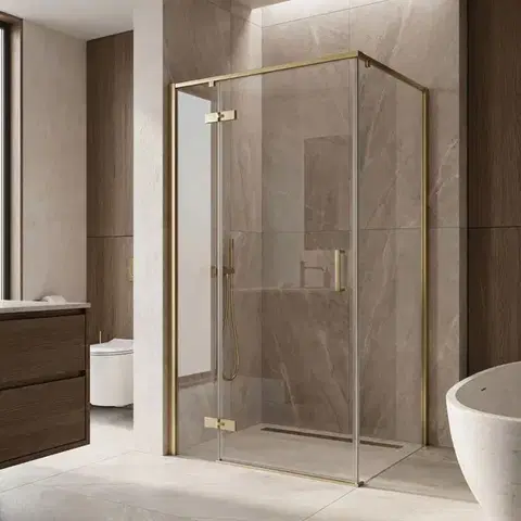 REA Sprchový kout Bruno 100x80 Brush Gold REA-K3601