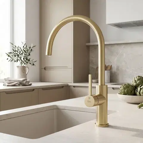 REA Kuchyňská baterie Rivo Brush Gold REA-B9342