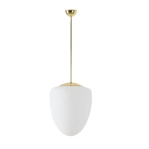 OSMONT AST42264 ASTRA P závěsné skleněné svítidlo mosaz leštěná / bílá IP40 150W E27