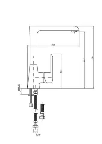 INVENA Dřezová baterie SIROS CHROM BZ-90-L01-A