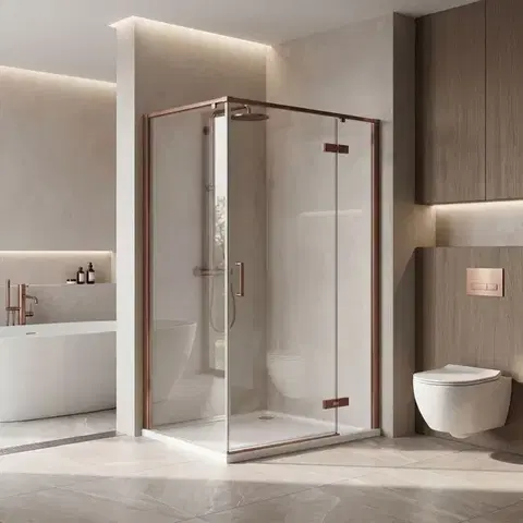 REA Sprchový kout Bruno 100x80 Brush Copper REA-K3603