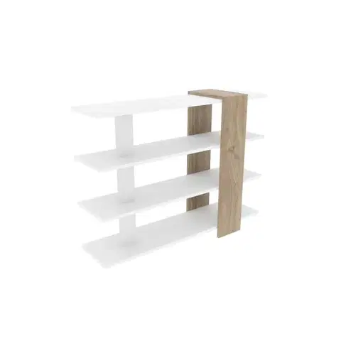 Knihovna Nur - White, Walnut