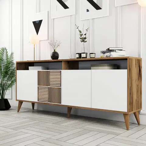 Konzolový stolek Milan - Walnut, White