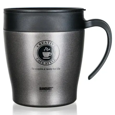 Banquet Termohrnek cestovní TAZZA 330 ml, antracit