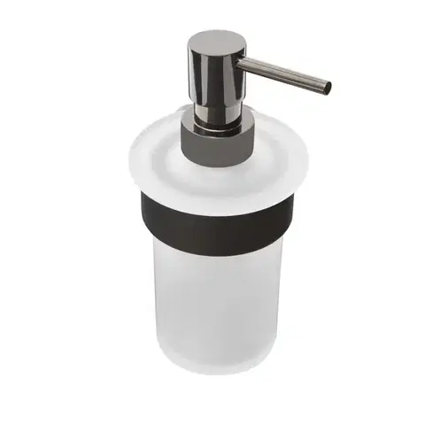 Dávkovač mýdla SAT Simply R PVD PVD gun metal/mléčné sklo SATDSIMR99GM SATDSIMR99GM