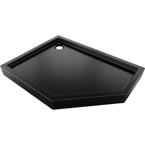 MEXEN Flow+ pětiboká sprchová vanička levá 80 x 100, černá mat 46P708010LH
