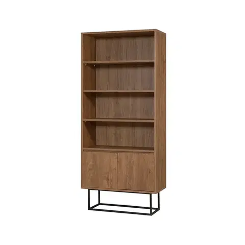 Knihovna Rea Black and Walnut