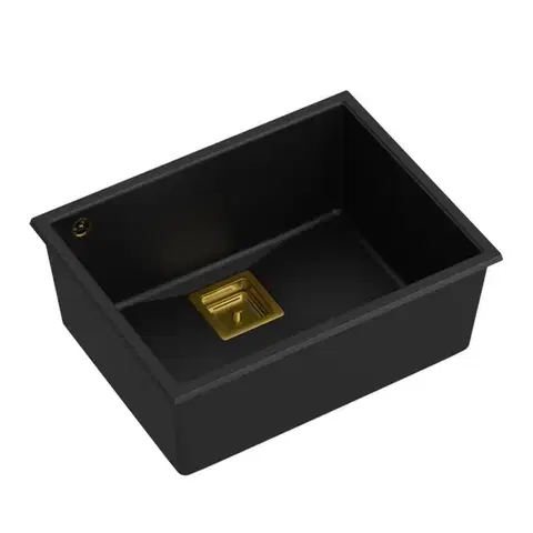 Quadron Granitový dřez DAVID 50 Black Zlaty HQD5542U7-G1