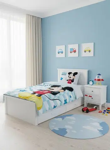 Faro Dětské bavlněné povlečení Nook Mickey Mouse 100x135 cm + 40x60 cm modré