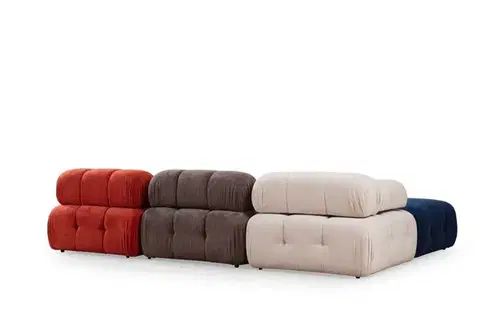 Rohová sedací souprava Doblo 3 Seater with Pouffe ( L1-O1-1R-Pouffe) - Multicolor