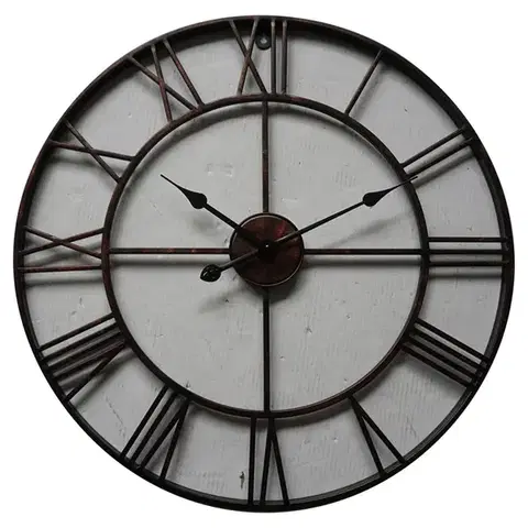 Estila Retro nástěnné kruhové hodiny Edon z kovu bronzové barvy 70cm