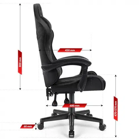 Černá herní židle 1004 BLACK