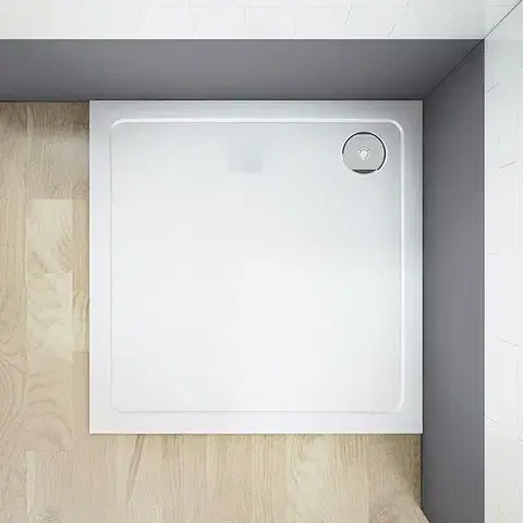 H K Čtvercový sprchový kout BLACK SAFIR R808, 80x80, se dvěma jednokřídlými dveřmi s pevnou stěnou, rohový vstup včetně sprchové vaničky z litého mramoru SE-BLACKSAFIRR808/THOR-80SQ