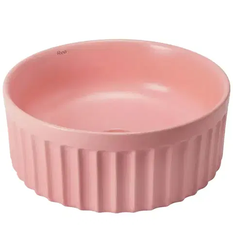 REA Sada: Závěsná WC mísa + Umyvadlo na desku Duo Sweet Pink Matt KPL-K3001