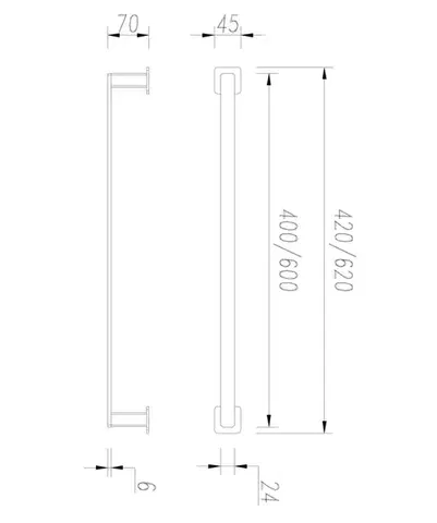 OMNIRES NELSON držák ručníků, 62 cm grafit /GR/ NL80216GR
