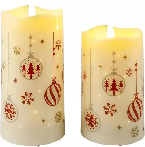 LED voskové svíčky Vánoční čas, sada 2 ks