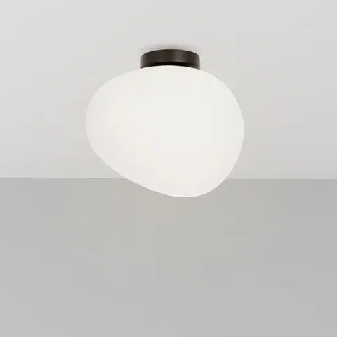Stropní lampa STONES inspirovaná kamenem - designová stropní lampa s 30cm mléčným stínidlem - osvětlení obývacího pokoje a chodby E27