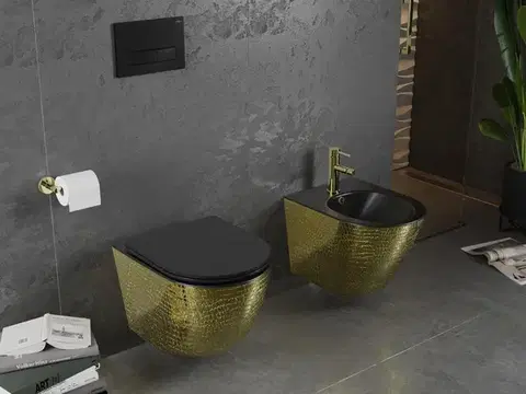 MEXEN Lena bidet, černá/zlatá vzor 35224878