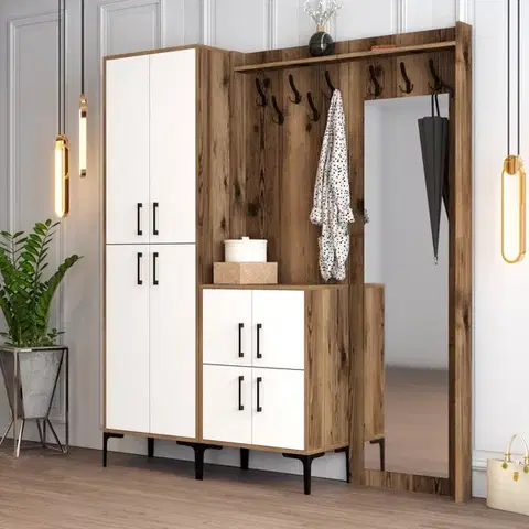 Předsíňová stěna Berlin ABC - Walnut, White