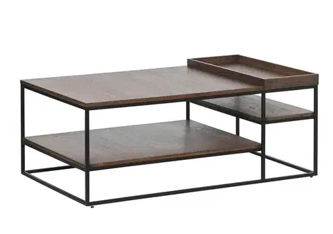 Estila Konferenční stolek Soldo, tmavý dub/černý kov, 120 cm