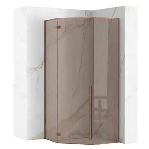 REA Sprchový kout DIAMOND 90x90 COPPER BRUSH bez sprchové vaničky REA-K6966