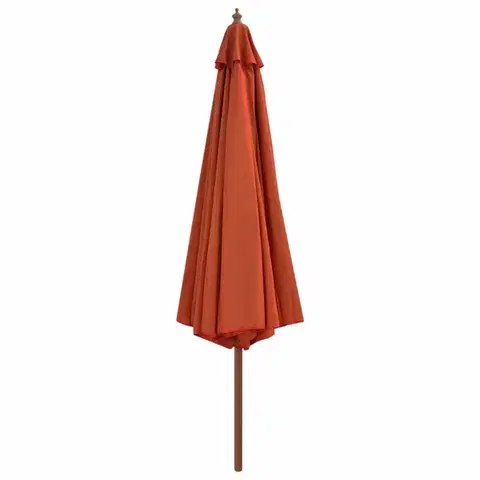 Slunečník Ø 350 cm látka / dřevo Dekorhome