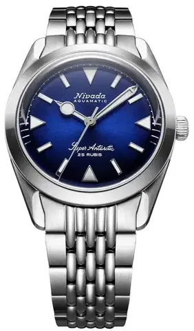 Nivada Grenchen Super Antarctic Blue - Blue Leather
