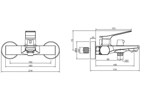 INVENA Vanová baterie NERI chrom BW-01-001-L