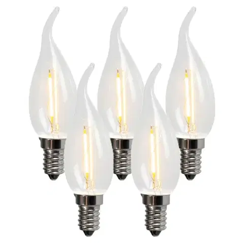 Sada 5 LED vláknových svíček E14 BXS35 1W 100LM 2200K