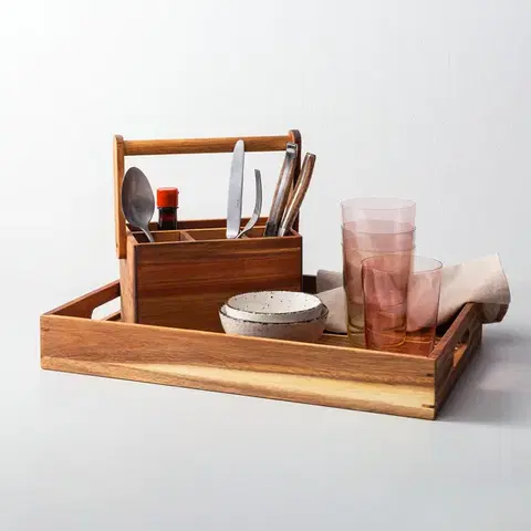 Stojan na příbor Akát 22,6 x 14,2 x 24,8 cm – FLOW Wooden - 593709