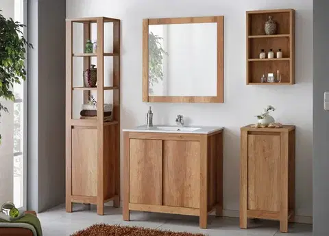 COMAD Skříňka pod umyvadlo 80cm 2 dvířka CLASSIC OAK 5907611647660