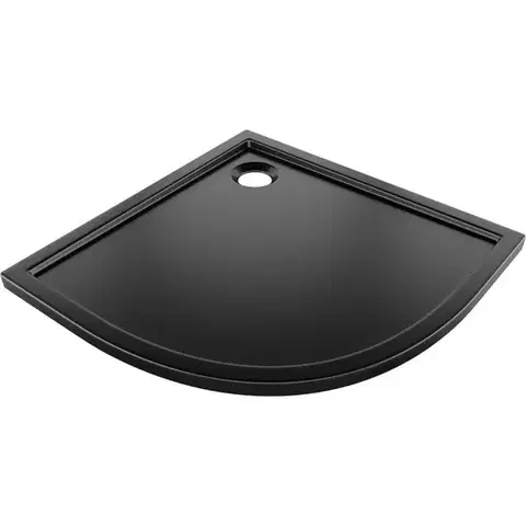 MEXEN Flow Sprchová vanička čtvrtkruh slim 100 x 100, černá mat 46Q701010