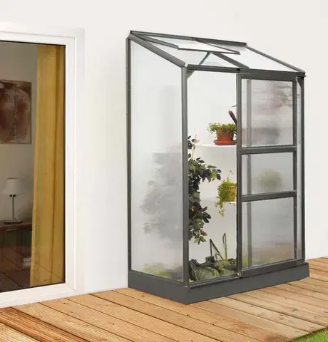 Skleník ke stěně IDA 900 černý Dekorhome