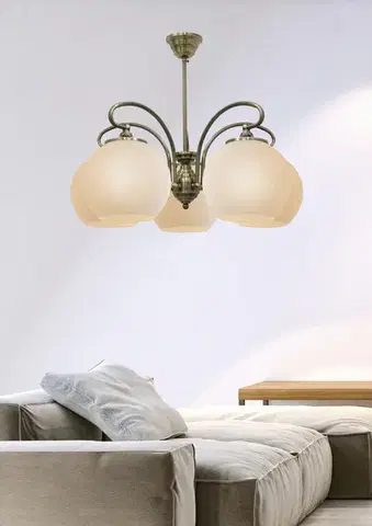 Lustr 5xE27 51cm patinovaná měď ORBIT