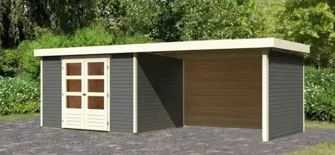 Dřevěný zahradní domek ASKOLA 5 s přístavkem 280 Lanitplast