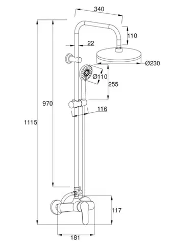 INVENA Sprchový sloup MALTA se sprchovou baterií AU-27-B01-S