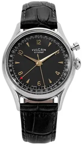 Vulcain Cricket Tradition 36 mm - Black/Gold - Black Alligator