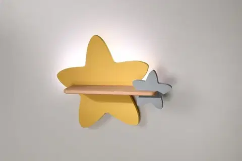 LED 5W nástěnná lampa pro děti žlutošedá hvězda Hvězda