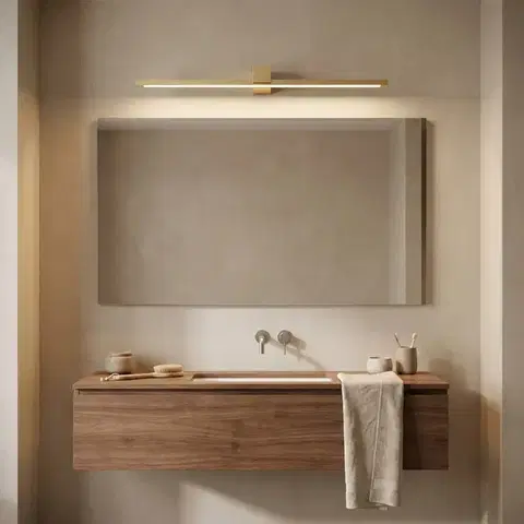 REA Koupelnové nástěnné LED svítidlo SWE048-1W 80cm GOLD BRUSH OSW-20148