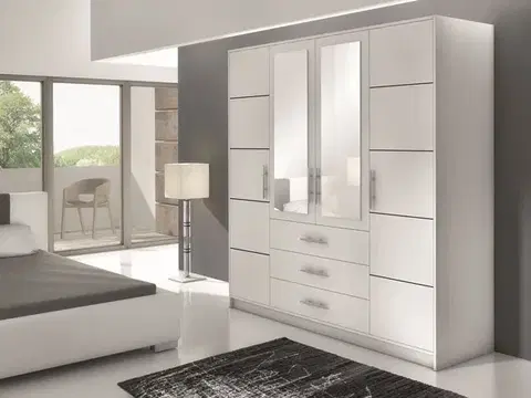 ArtStol Šatní skříň BALI D4 | bílá 196 cm