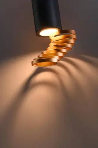 Stropní lampa zlatá+černá 6x20cm trubice